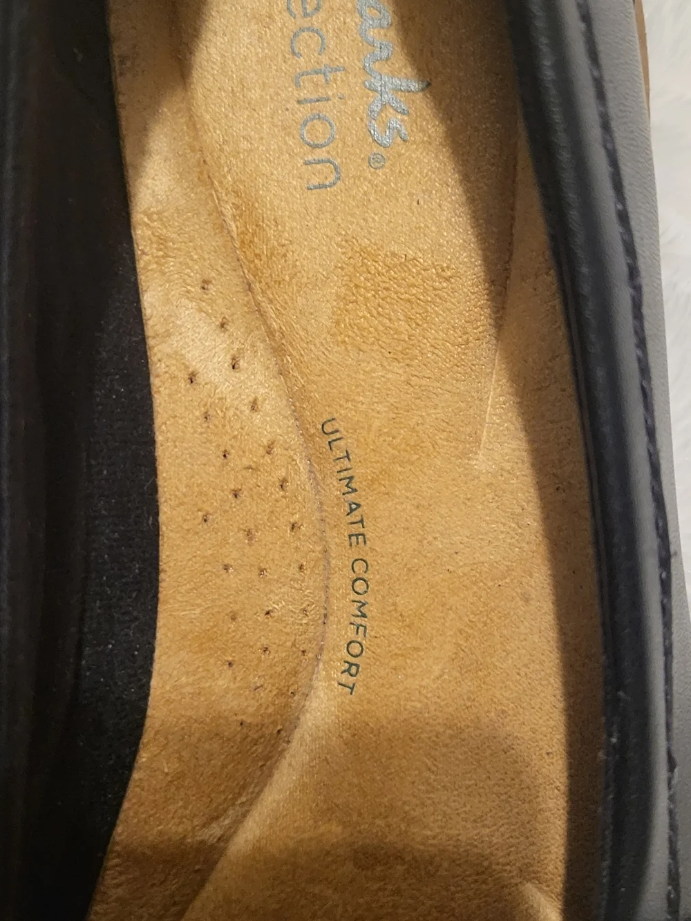 Clarks Black Leather Slip-On Loafers/Flats